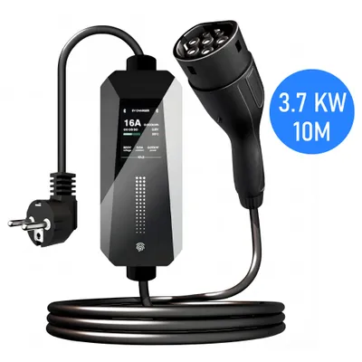 Image de Zenergy Câble De Recharge VE Type 2 - Prise Secteur - 3.7 kW - 8-16A - 5M - Chargeur EV - Étanche - Voiture Électrique