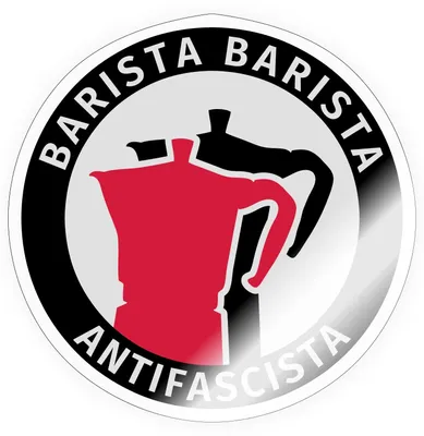 Produktbild von Spreadshirt Barista Barista Antifascista Sticker Aufkleber, 10 x 10 cm, Transparent glänzend