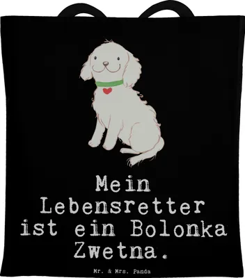 Produktbild von Mr. & Mrs. Panda Schultasche Bolonka Zwetna Lebensretter - Schwarz - Geschenk, Tsvetnaya, Stoffbeutel, Büchertasche, Tote Bag, Laptoptasche, Tasche