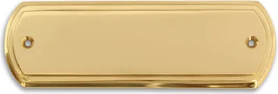 Produktbild von Metallschild »Messingschild, rechteckig, abgerundet - 134 x 44 x 6 mm - Form J«, Messing, rechteckig, abgerundet, Innen- und Außenbereich