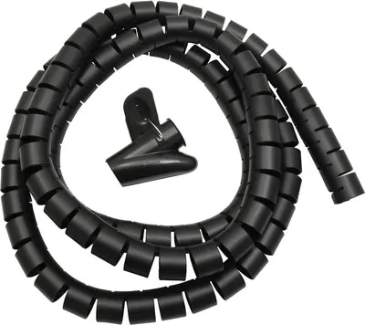 Zdjęcie produktu dla Elastyczny kabel spiralny taśma spiralna wąż kablowy i klips czarny 2m
