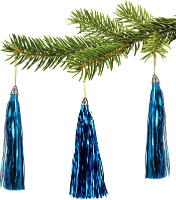 Produktbild von 10  Lamettini Türkis Lametta Anhänger Weihnachtsanhänger