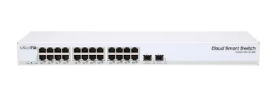 Zdjęcie produktu dla Mikrotik CSS326-24G-2S+RM, Zarządzany, Gigabit Ethernet (10/100/1000), Obsługa PoE, Możliwości montowania w stelażu, 1U