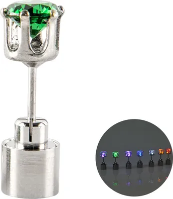 Produktbild von 1 Stück Ohrstecker, blinkend, auffällig, hohe Transparenz, handgefertigt, Kunstkristall, dekorieren, tragbare LED-Ohrstecker für Damen, Damen-Accessoires-Mehrfarbig