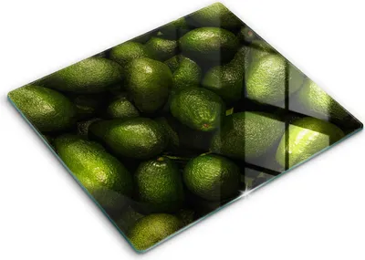 Zdjęcie produktu dla Deska kuchenna – 60 cm x 52 cm - Szklana deska do krojenia - Szkło hartowane – Antypoślizgowa - Owoce Awokado
