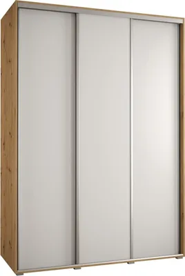 Produktbild von MEBLE KRYSPOL Cannes 1 Schrank mit 3 Schiebetüren - 205,2x180x60 cm - Artisan Weiß Silber