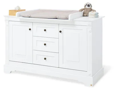 Produktbild von Pinolino Wickelkommode 'Emilia' extrabreit Edelmatt: MDF Uni, weiß lackiert
