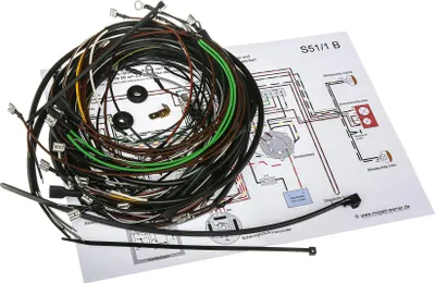 Obrázok produktu pre Sada káblových zväzkov S51/1 B, 12V zapaľovanie s elektrickým schémou
