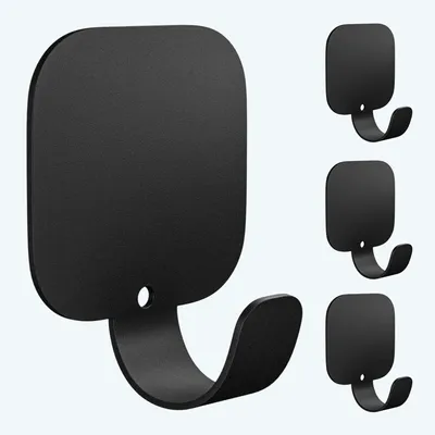 Produktbild von Mai & Mai Kleiderhaken 4 Stück, Garderobenhaken ohne bohren aus Aluminiumlegierung, Wandhaken 40x40mm Schwarz Stalo-15