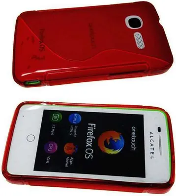 Zdjęcie produktu dla caseroxx ochronny pokrowiec TPU kompatybilny z Alcatel One Touch T 4010, gumowe etui na telefon czerwony