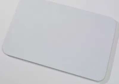 Produktbild von Kerzenteller Flachteller Rechteckig Alu gebürstet Weiß 20,5 x 14 cm ideal für Kerzen, Taufkerzen, Hochzeitskerzen, Trauerkerzen
