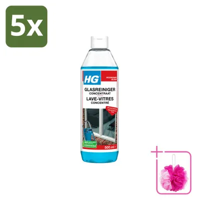 Produktbild von 5 x HG Glasreiniger Konzentrat - 500 ml - Sparpackung - 5 Stücke