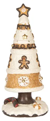 Immagine prodotto di Clayre & Eef Decorazione natalizia Albero di Natale Ø 24x51 cm Marrone Beige Materiale ceramico