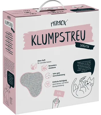 Produktbild von Katzenstreu PRIMOX Sensitiv klumpend, ohne Duft 8 kg