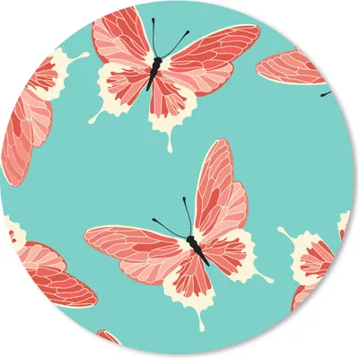 Produktbild von MuchoWow® Mauspad Mousepad Schmetterlinge - Rosa - Muster 40x40 cm - Mousepads - Maus Mat - Pad - Mausunterlage - Schreibtisch Accessoires