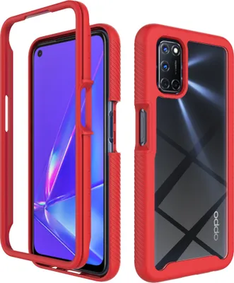 Image de OPPO A52 / A72 / A92 4G Case, Hybrid Transparent Back Cover, Rugged TPU Bumper, Shockproof Case pour OPPO A52 / A72 / A92 4G Rouge