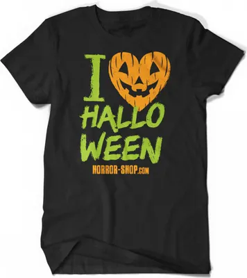 Produktbild von I Love Halloween T-Shirt Uni für Damen und Herren Größe: L