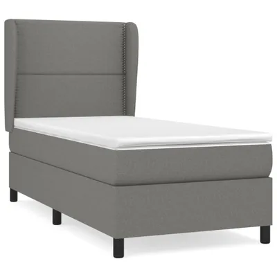 Produktbild von vidaXL Boxspringbett mit Matratze Dunkelgrau 90x200 cm Stoff