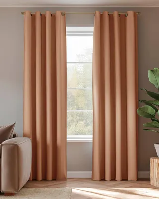 Produktbild von Vorhang Amber Blickdicht HOOMstyle 140x270cm - Ösen - Terra / Rost
