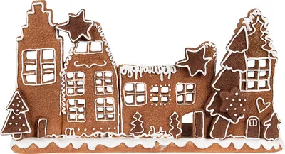 Produktbild von Clayre & Eef Teelichthalter Lebkuchenhaus 27x9x15 cm Braun Polyresin