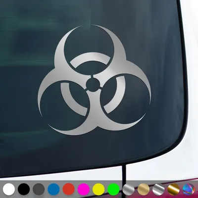 Produktbild von PantherPixel Biohazard Aufkleber Vorsicht Warnung Hinweis Sticker Auto Geschenkidee Farbe Silber