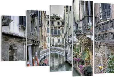 Produktbild von Bild auf Leinwand - Leinwandbild - Venedig Brücke Wasser - 150x100cm - Wand Bild - Wanddeko - Leinwanddruck - Bilder - Kunstdruck - Wanddekoration - Leinwand bilder - Wandkunst - EG150x100-3522