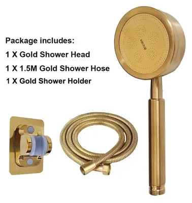 Produktbild von Duschkopf, langlebiger Edelstahl, Handheld Hochdruck, Goldset