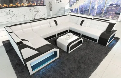 Produktbild von Wohnlandschaft Pesaro in echtes Büffelleder und LED