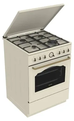 Imagen del producto de Cocina Gorenje | Modelo: GKS6C71CLI | Tipo de placa: Gas | Tipo de horno: Eléctrico | Color: Dorado | Ancho: 60 cm | Profundidad: 60 cm | Capacidad: 71 litros