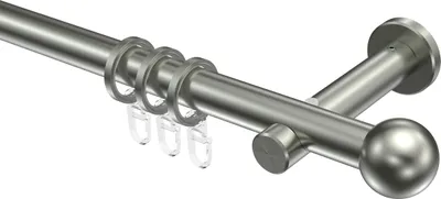 Produktbild von Interdeco Gardinenstange / Vorhangstange Edelstahl, Typ Trend Luino (Kugel), 20 mm Ø 1-läufig, 520 cm