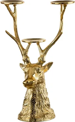 Produktbild von Gilde Kerzenleuchter Rentier gold 23031
