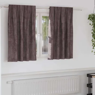 Image de Rideaux en velours 2 pcs Marron 140 x 140 cm Velours