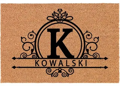 Produktbild von TabPrint Kokos Fußmatte personalisiert Buchstabe K 40x60 cm