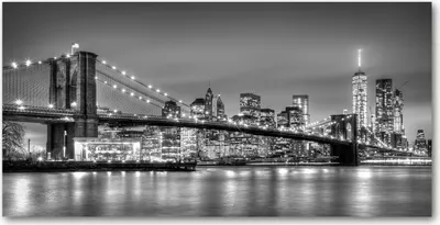 Produktbild von Tulup Glas-Bild -140x70- Wandkunst Dekorative Wand für Küche & Wohnzimmer - Sehenswürdigkeiten & Architektur - Brooklyn-Brücke - Schwarzweiß