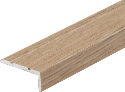 Zdjęcie produktu dla Profil schodowy aluminiowy wąski 25x10mm Cezar Dąb Jasny Mat 1,35m