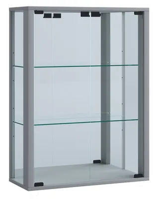 Immagine prodotto di Espositore in vetro appeso | Vetro espositore con vetro di sicurezza ESG | Dimensioni ca.  H. 80 x W. 60 x D. 25 cm | Vetro espositore appeso | Moderno e salvaspazio | Espositore in vetro - Udina Specchio