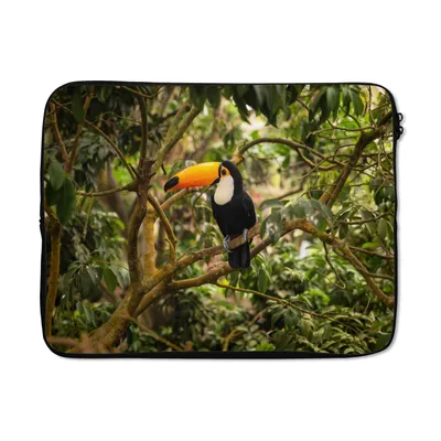 Produktbild von MuchoWow® Laptop Hülle 17 Zoll Laptoptasche Vogel - Tukan - Dschungel - Natur - Tropisch - Zipper - Schutzabdeckung