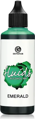 Immagine prodotto di 100 ml Octopus Fluids Alcohol Ink EMERALD, inchiostro alcolico per Fluid Art e resina, verde