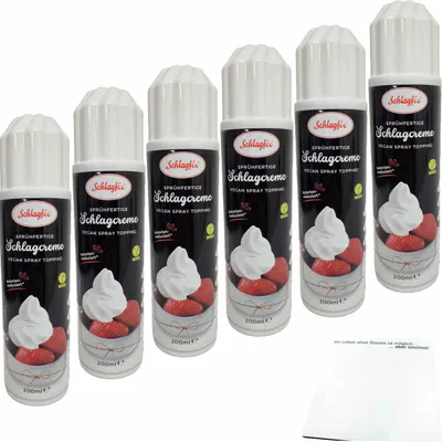 Produktbild von Schlagfix sprühfertige Schlagcreme 6er Pack (6x200ml Flasche) + usy Block