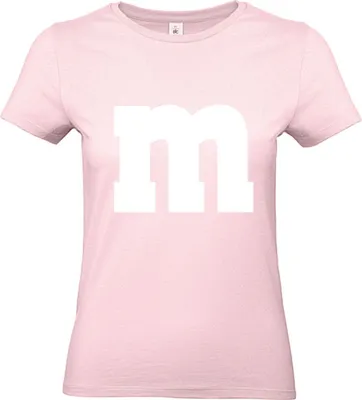 Produktbild von MM Shirt T-Shirt 100% Baumwolle M&M Damen Kostüm Verkleidung M und M Gruppen T-Shirt - Karneval Fasching JGA Festival Shirt Farbe wählen: rosa Shirt Größe wählen: XXL