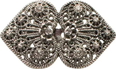 Produktbild von Blusenbrosche Ornament-Herz silber