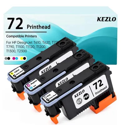72 Druckkopf-Set, 3 Stück, für HP DesignJet T610-T2300