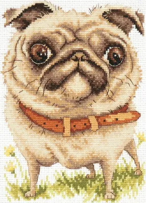 Zdjęcie produktu dla Zestaw do haftu krzyżykowego Magic Needle Zweigart Edition "Pug", wzór liczony, 16x20cm