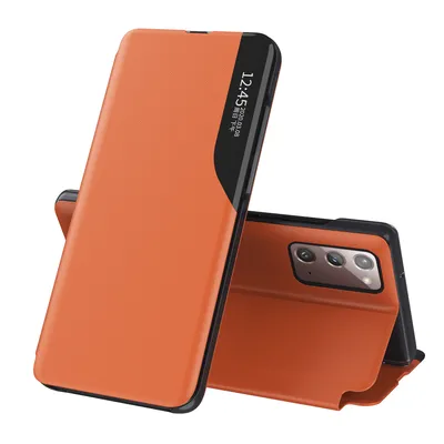 Obrázek produktu pro Pouzdro pro Galaxy Note 20, Smart View Okénko Flip StojánekPolyuretanKožené Ochranné Pouzdro pro Samsung Galaxy Note 20 Pomerančový