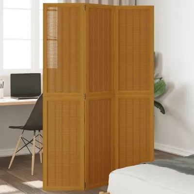 Produktbild von "2026 MODERNE"3-tlg. Raumteiler Braun Massivholz Paulownia NEU582874 - Paravents