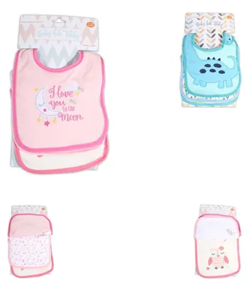 Produktbild von Cangaroo Babylatz 3er Set Tibby Selbstverschluss, wasserfest waschbar ab Geburt