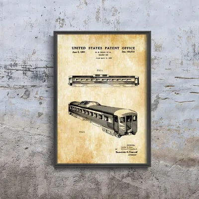 Produktbild von Poster - Canvas - Leinwand - 42 cm x 59,4 cm - Die Lokomotive der Vereinigten Staaten