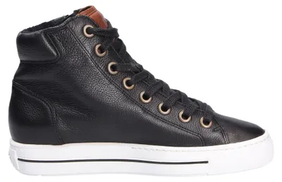 Imagen del producto de Botas de mujer Paul Green, estilo botín, con cremallera y cordones, color negro, para uso casual