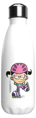 Edelstahl-Trinkflasche, Weiß, 550 ml, isoliert
