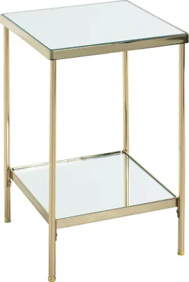 Produktbild von HAKU Beistelltisch vermessingt - Metall, Spiegel 5 mm, B/H/T: 28x46x28 cm